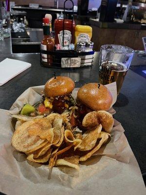 Sliders and homemade chips