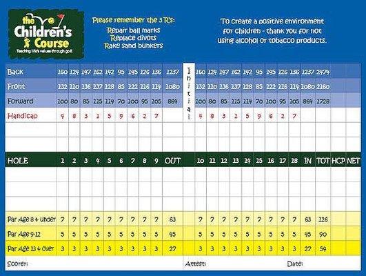 The Children's Course scorecard.