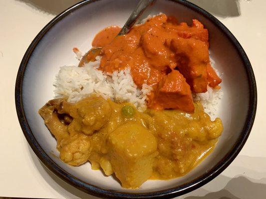 Chicken Tikka Masala and 8. Aloo Matar Gobi