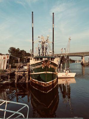 Boat behind the restaurant