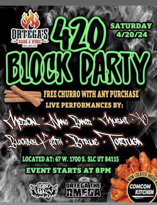 Their Block Party Flyer for 4/20