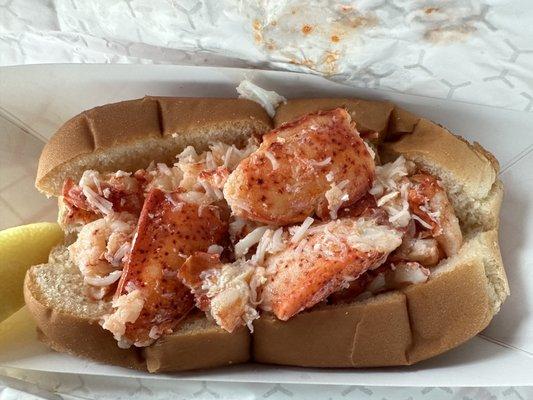 Lobster roll with butter.