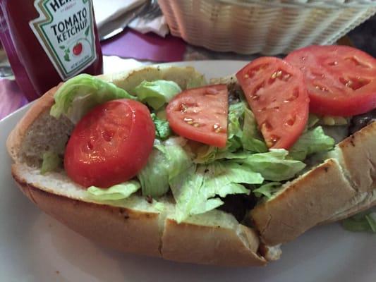 Cheese Steak with lettuce and tomato