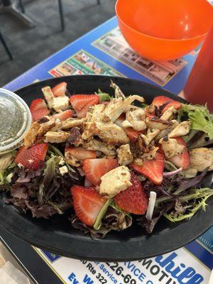 Strawberry feta salad with grilled chicken