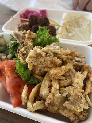 Fried Blue Oyster platter