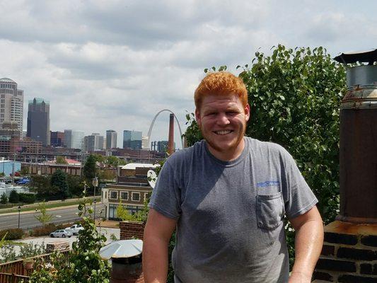 Hot St. Louis day on rooftop