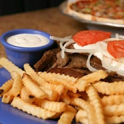 Gyro plate served with extra meat, fries and homemade gyro sauce!