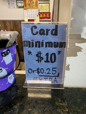 Card Minimum Sign