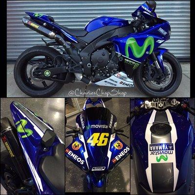 This Yamaha R1 came in for a new paint job which we replicated to Valentino Rossi's Moto GP bike