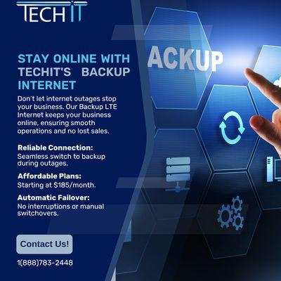 Stay connected with Techit Services' reliable backup internet in La Mesa! Minimize downtime and ensure your business runs smoothly.