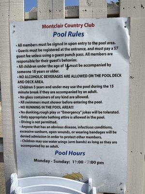 Pool rules