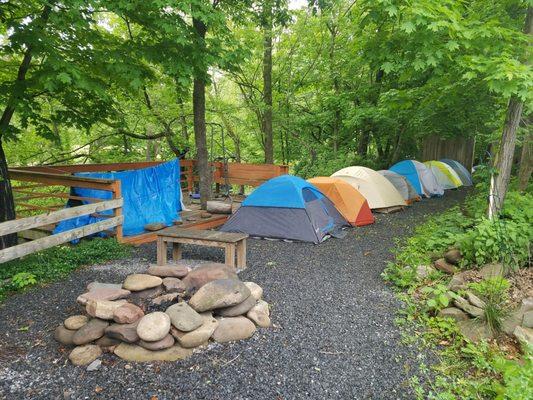 Tent camping area