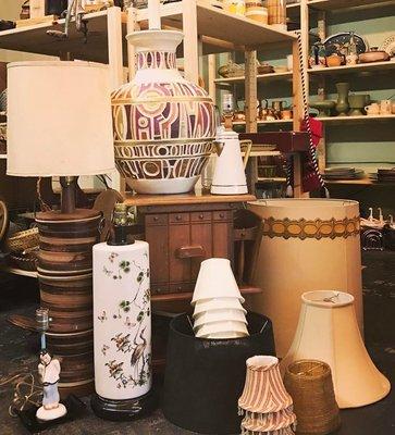 We always have a nice selection of working vintage lamps.