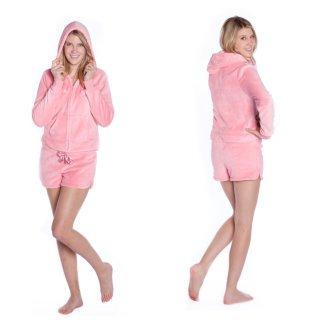 Sexy Hoodie Shortie in Pink Plush