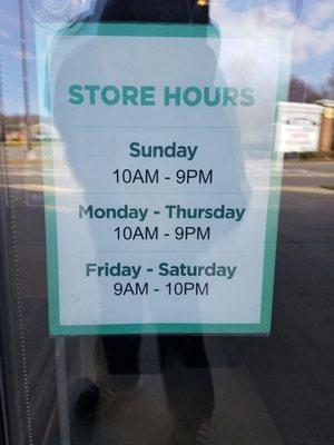 Correct hours for BOOKS-A-MILLION are:
 
 Sunday: 10AM - 9PM
 Monday - Thursday: 10AM - 9PM
 Friday - Saturday: 9AM - 10PM