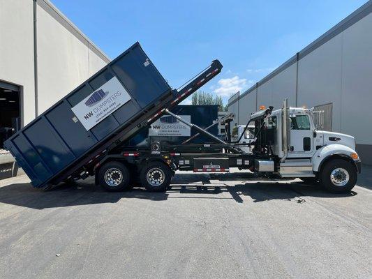 30 yard container at a warehouse for monthly service