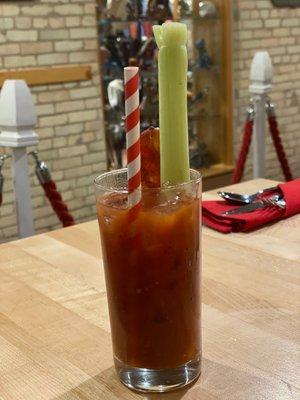 Their amazing Bloody Mary with bacon