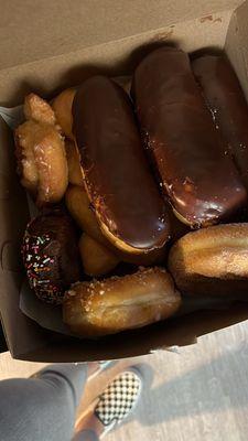 Dozen - chocolate bar, crumb, chocolate with sprinkles, old fashion glazed, glazed twist, sugar