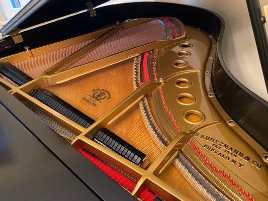 Soundboard refurbished, new strings, refinished harp.  Sounds great, looks like new.