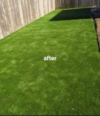 After artificial turf installation