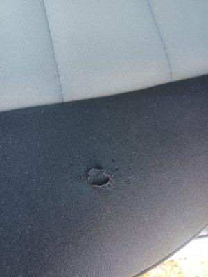 Hole in my seat cover - driver's side cushion cover