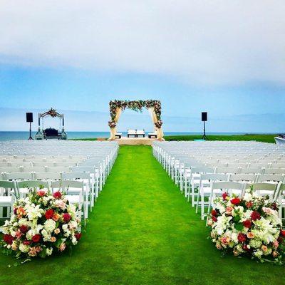 Ceremony Setup at Ritz Carlton in Half Moon Bay