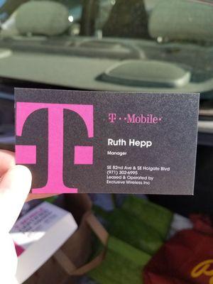 Manager's business card