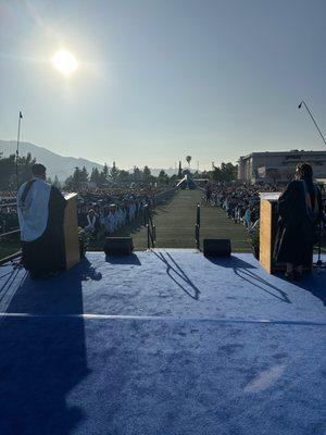 CVHS Graduates with Mrs. Benitez and Dr. Chris Coultet.