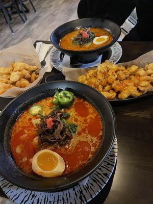 Spicy seafood tonkotsu   Pop Rock Shrimp was so good!!!!