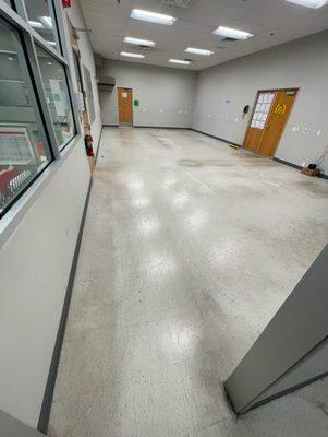 Over 10 years of dirt was embedded into this ESD flooring