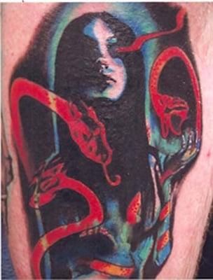 "Medusa" (Leg Tattoo) by Tommy Rabid