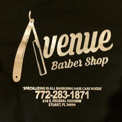 Avenue Barbers Stuart FL Black/Gold custom T-shirts.