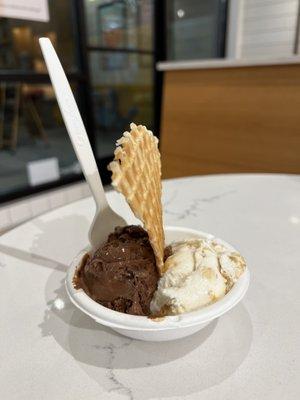 Darkest Chocolate and Gooey Butter Cake single in a cup.