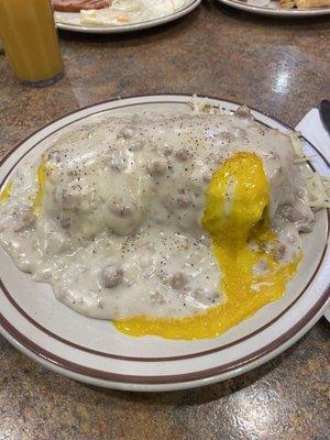 Sausage gravy and biscuits