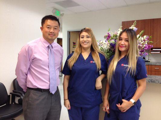 Dr. Ky with two of his Medical Assistants at San Jose City U.S. HealthWorks Medical Clinic