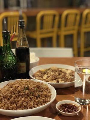 Pork Mapo Tofu, Roasted Garlic Fried rice