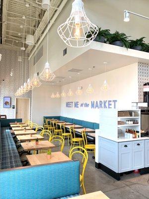 Modern Market Eatery seating.