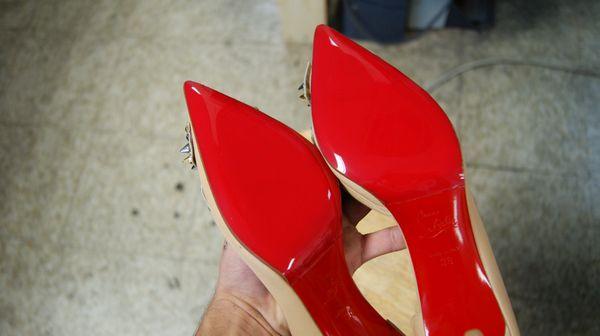 After- LV's designer shoes New Red Bottoms