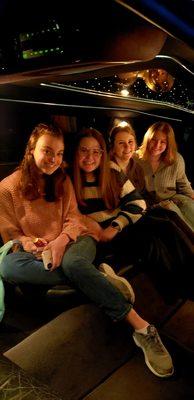 These young ladies had a blast looking at Christmas lights on their limo tour!