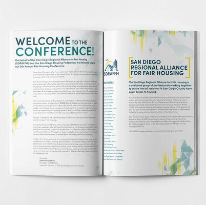 Event Branding, Graphic Design, and Print Layout for the San Diego Housing Federation's Annual Conference