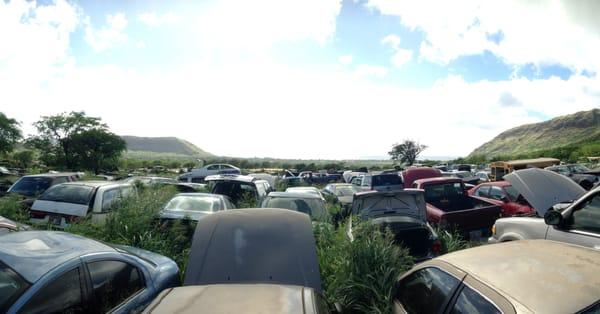 Angels junkyard.waianae valley a lot of parts for old cars. Hondas mostly accords ,Nissan hardbody, etc