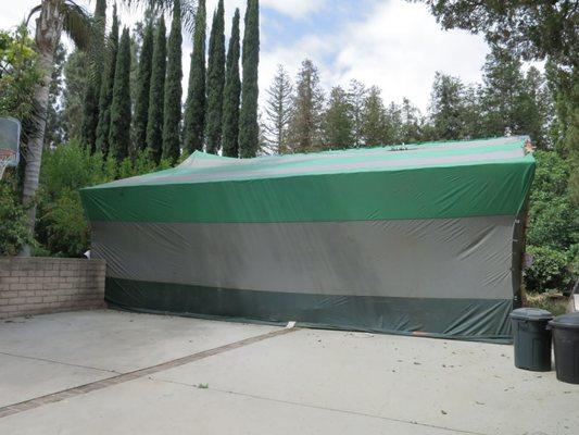 AAA Tent on Garage