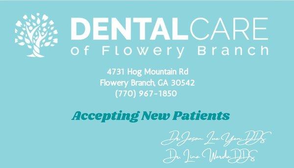 Accepting new patients, give us a call today for your dental needs!!