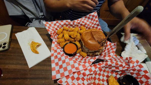 Double Ladder 2 burger with tots