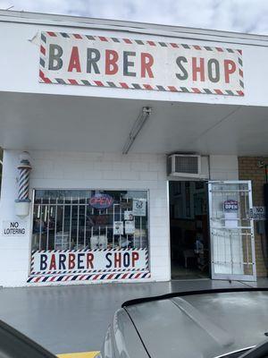 Oldskool Barber shop. He's been cutting hair since the 60s!