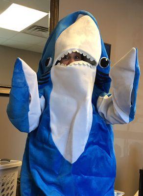 Did you know there are SHARKS in Lake Norman?  Meet Sharky, our LKN Gym Academy mascot. The friendliest shark you'll ever meet!