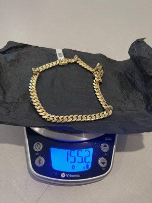 Weight was estimated at 141 grams + 10% for the 18" 10mm with bubbly file. They hit the weight spot on!