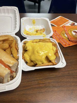 2. Chicken Cheese Steak with French Fries