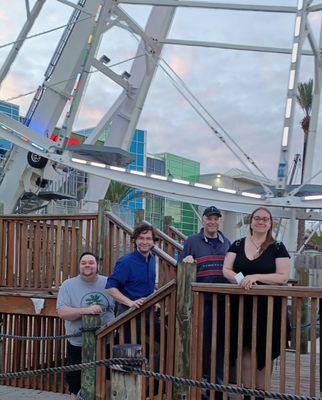 Family fun time, just in time for sunset over the Gulf.