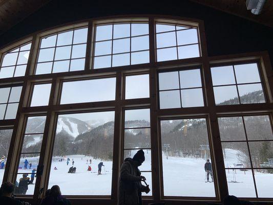 View from the lodge to up the mountain